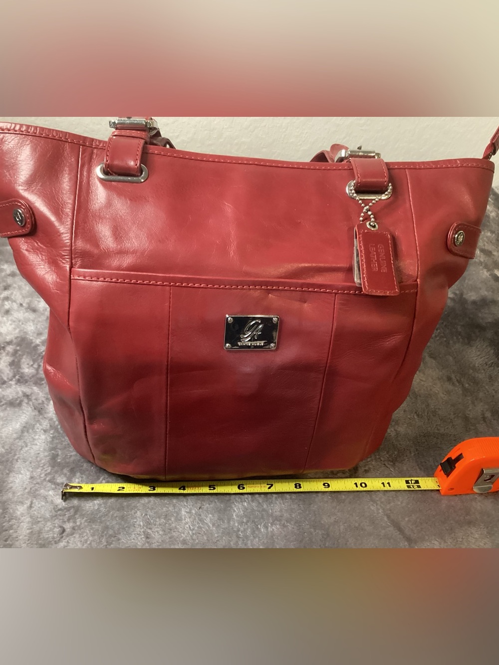 Red Leather Tote and Wallet Set - Women's Handbag - Picture 12 of 16